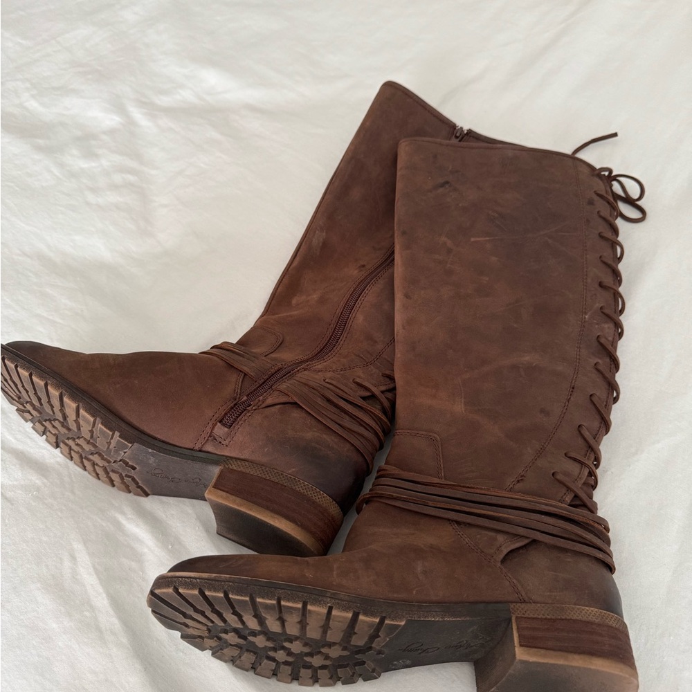 Arturo Chiang Dark Brown Lace-Up Boots